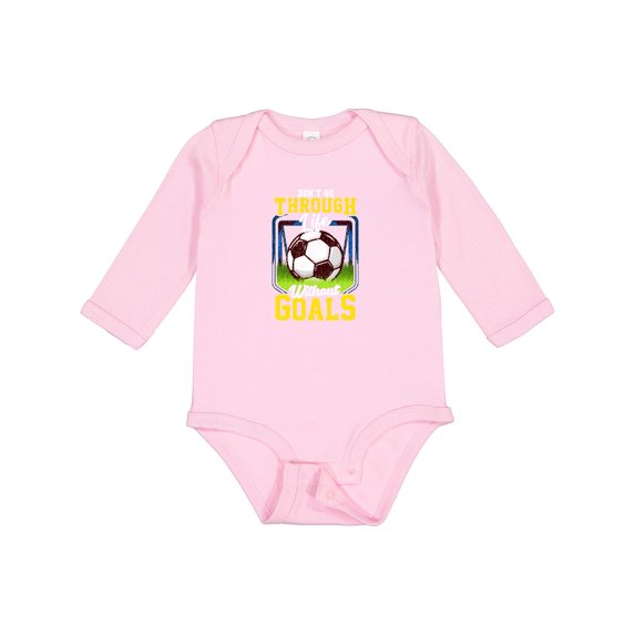Inktastic Soccer Funny Goals Boys or Girls Long Sleeve Baby Bodysuit