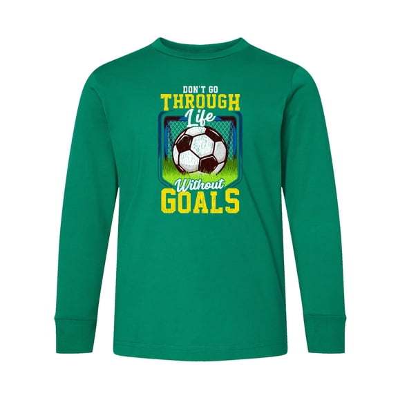 Inktastic Soccer Funny Goals Long Sleeve Youth T-Shirt