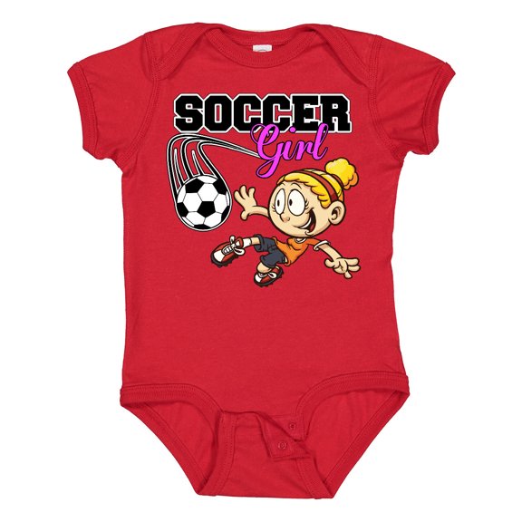 Inktastic Soccer Girl Girls Baby Bodysuit