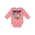 thumbnail image 1 of Inktastic Soccer Girl Girls Long Sleeve Baby Bodysuit, 1 of 5