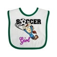 thumbnail image 1 of Inktastic Soccer Girl Goalie Girls Baby Bib, 1 of 4