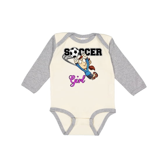 Inktastic Soccer Girl Goalie Girls Long Sleeve Baby Bodysuit
