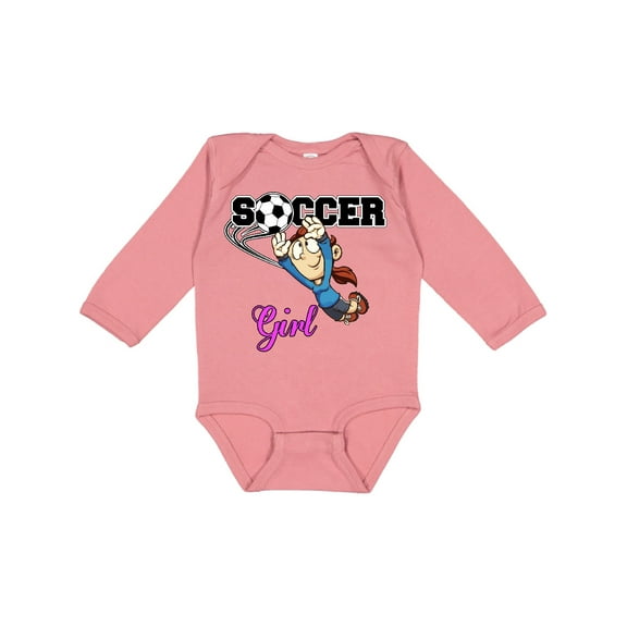 Inktastic Soccer Girl Goalie Girls Long Sleeve Baby Bodysuit