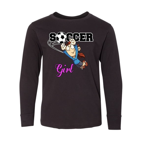 Inktastic Soccer Girl Goalie Long Sleeve Youth T-Shirt