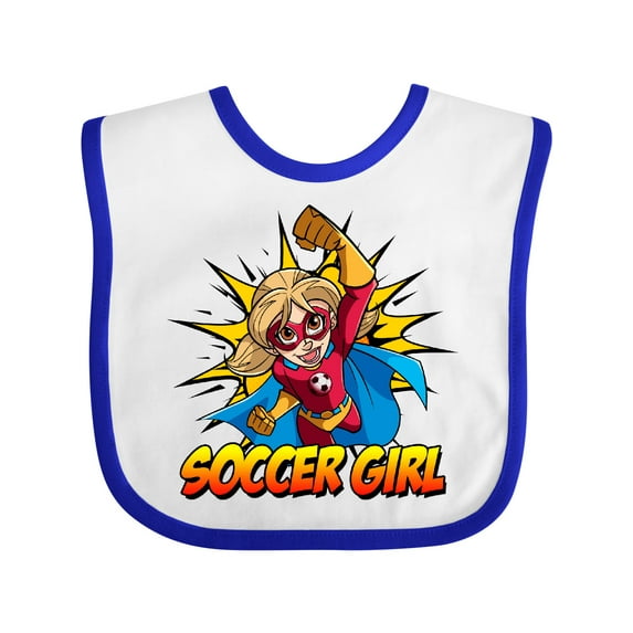 Inktastic Soccer Girl Superhero Girls Baby Bib