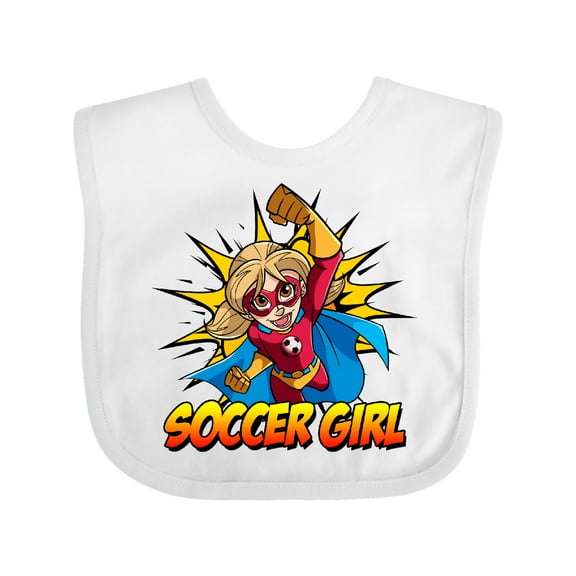 Inktastic Soccer Girl Superhero Girls Baby Bib