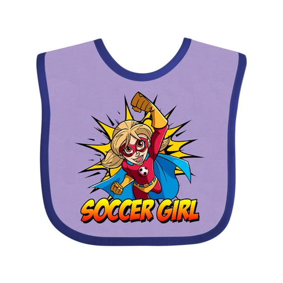 Inktastic Soccer Girl Superhero Girls Baby Bib