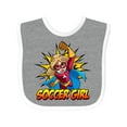 thumbnail image 1 of Inktastic Soccer Girl Superhero Girls Baby Bib, 1 of 4