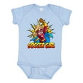 thumbnail image 1 of Inktastic Soccer Girl Superhero Girls Baby Bodysuit, 1 of 5