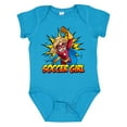 thumbnail image 1 of Inktastic Soccer Girl Superhero Girls Baby Bodysuit, 1 of 5