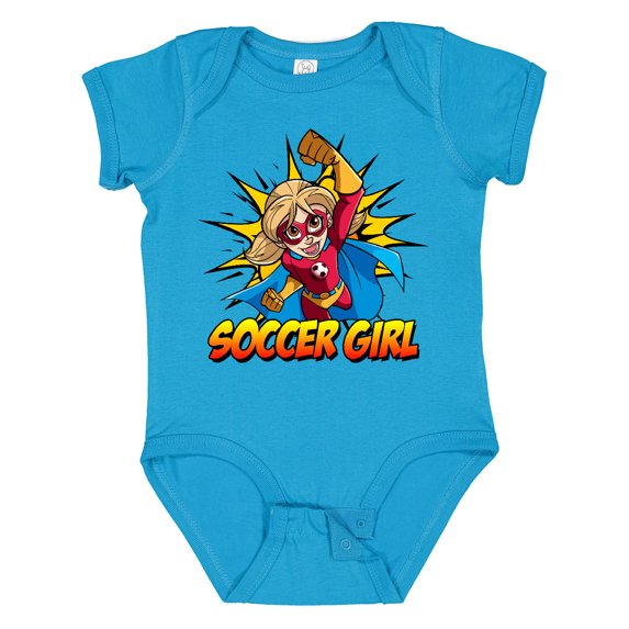Inktastic Soccer Girl Superhero Girls Baby Bodysuit