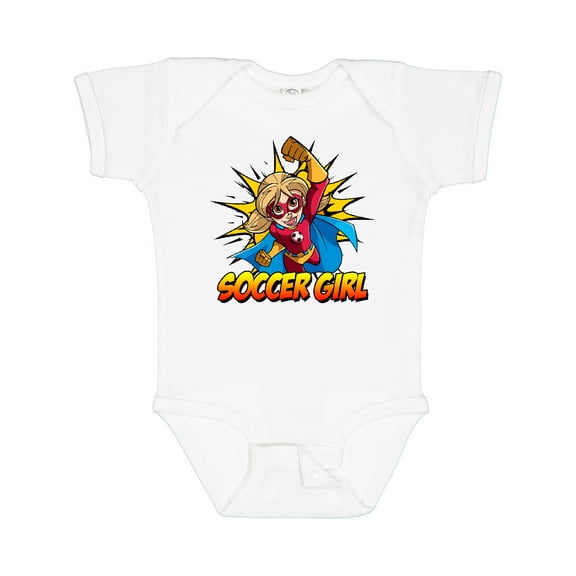 Inktastic Soccer Girl Superhero Girls Baby Bodysuit