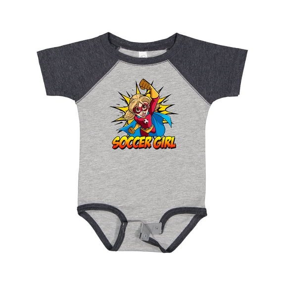 Inktastic Soccer Girl Superhero Girls Baby Bodysuit