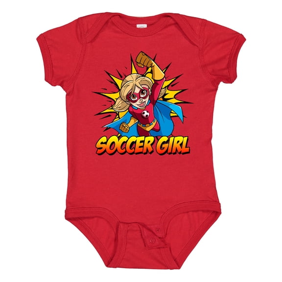 Inktastic Soccer Girl Superhero Girls Baby Bodysuit