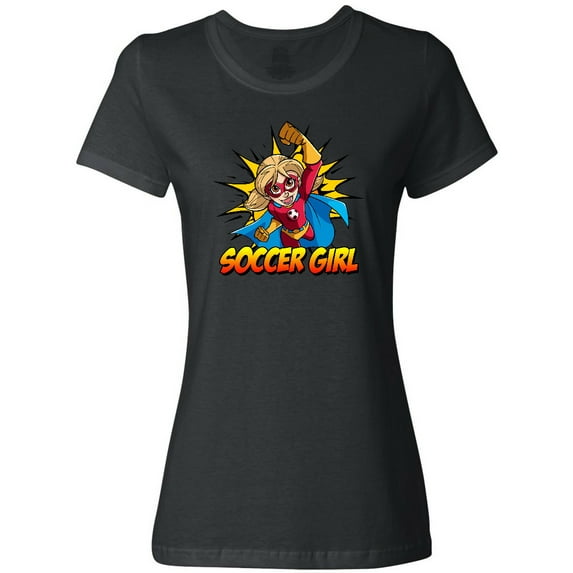 Inktastic Soccer Girl Superhero Women's T-Shirt
