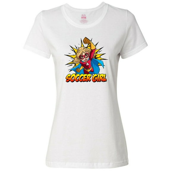 Inktastic Soccer Girl Superhero Women's T-Shirt