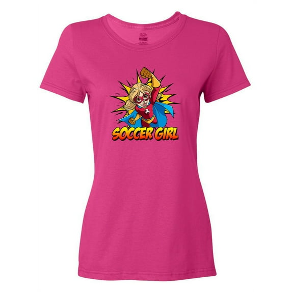 Inktastic Soccer Girl Superhero Women's T-Shirt