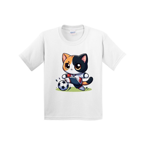 Inktastic Soccer Kitty Cat Youth T-Shirt