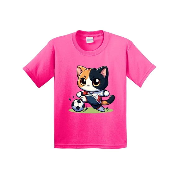 Inktastic Soccer Kitty Cat Youth T-Shirt