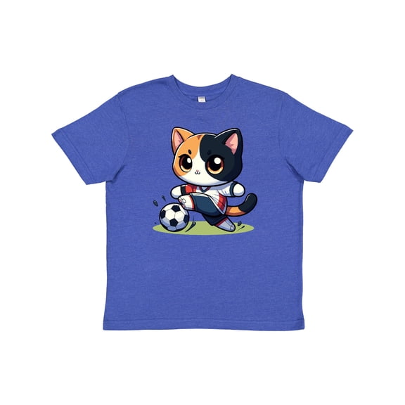 Inktastic Soccer Kitty Cat Youth T-Shirt