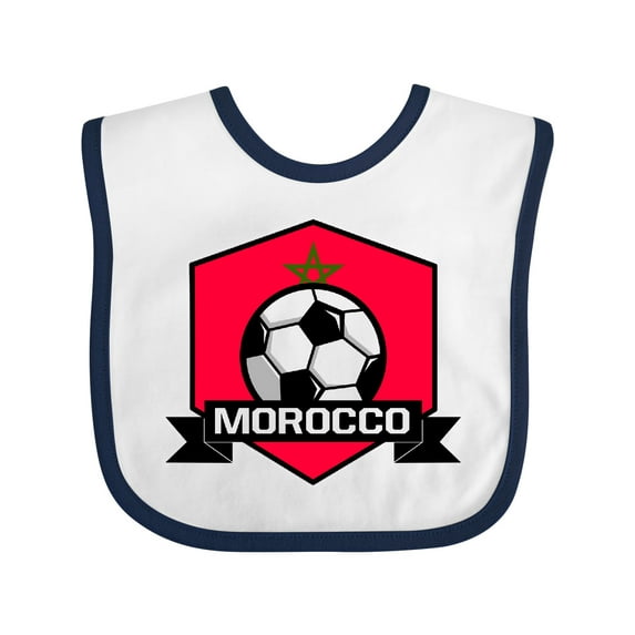 Inktastic Soccer Morocco Flag Banner Boys or Girls Baby Bib