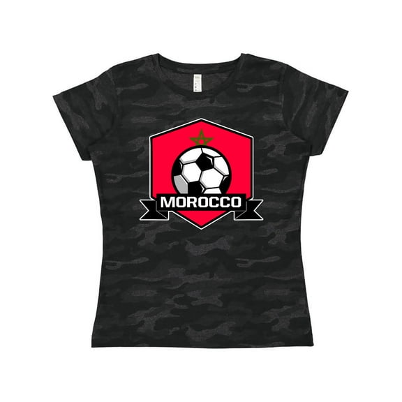 Inktastic Soccer Morocco Flag Banner Women's T-Shirt
