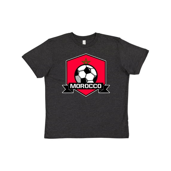 Inktastic Soccer Morocco Flag Banner Youth T-Shirt