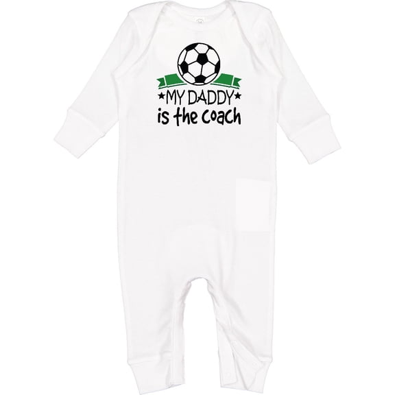 Inktastic Soccer My Daddy is the Coach Baby Romper Coveralls