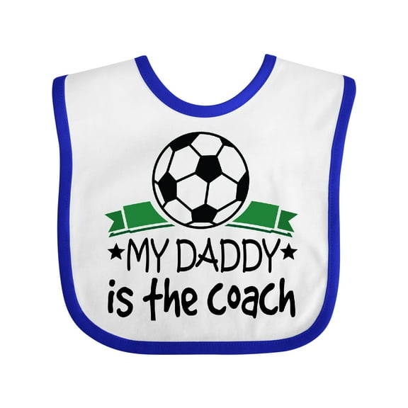 Inktastic Soccer My Daddy is the Coach Boys or Girls Baby Bib