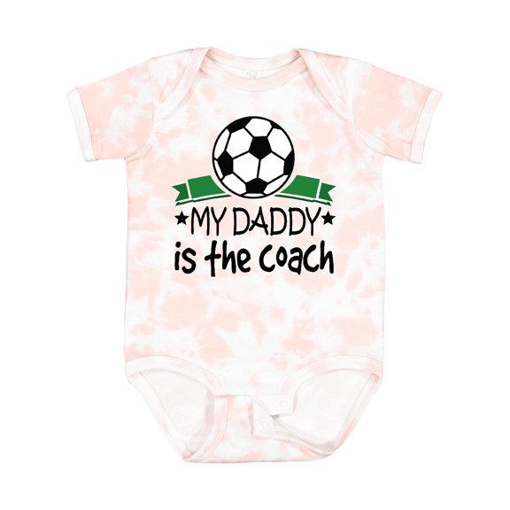 Inktastic Soccer My Daddy is the Coach Boys or Girls Baby Bodysuit