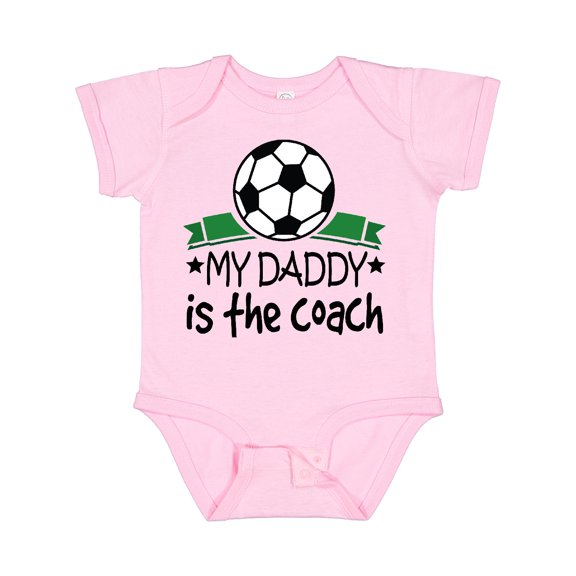 Inktastic Soccer My Daddy is the Coach Boys or Girls Baby Bodysuit