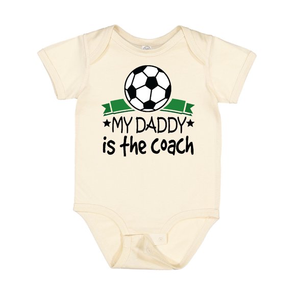 Inktastic Soccer My Daddy is the Coach Boys or Girls Baby Bodysuit