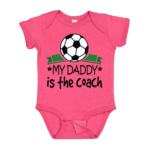 Inktastic Soccer My Daddy is the Coach Boys or Girls Baby Bodysuit