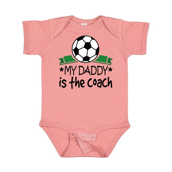 Inktastic Soccer My Daddy is the Coach Boys or Girls Baby Bodysuit