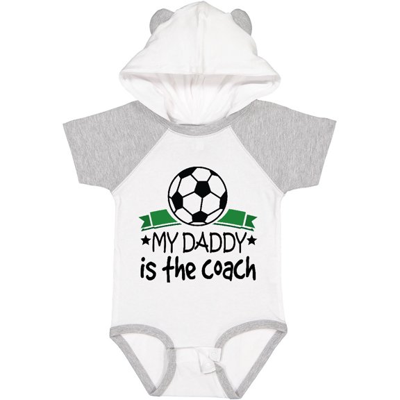 Inktastic Soccer My Daddy is the Coach Boys or Girls Baby Bodysuit