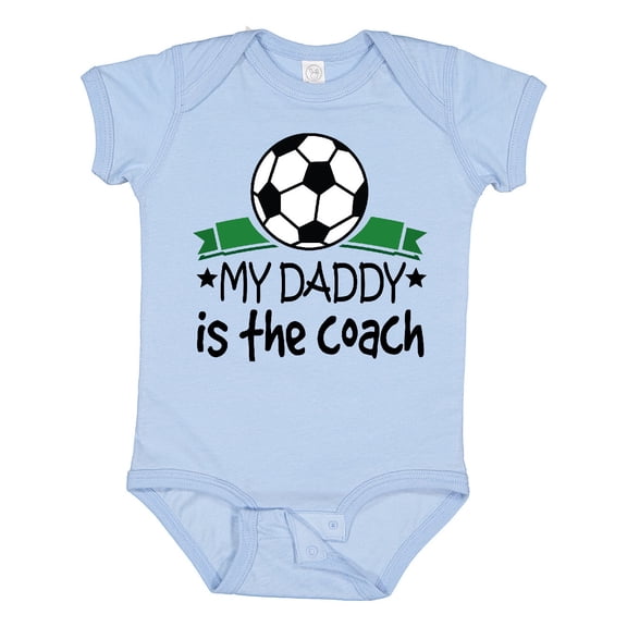 Inktastic Soccer My Daddy is the Coach Boys or Girls Baby Bodysuit