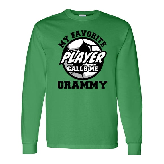 Inktastic Soccer My Favorite Player Calls Me Grammy Long Sleeve T-Shirt