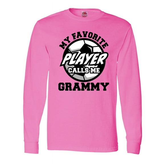 Inktastic Soccer My Favorite Player Calls Me Grammy Long Sleeve T-Shirt
