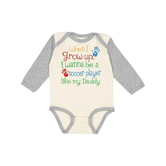 Inktastic Soccer Player Like Daddy Boys or Girls Long Sleeve Baby Bodysuit