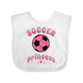 thumbnail image 1 of Inktastic Soccer Princess Girls Baby Bib, 1 of 4
