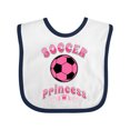 thumbnail image 1 of Inktastic Soccer Princess Girls Baby Bib, 1 of 4
