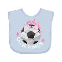 Inktastic Soccer Princess- Tiara Girls Baby Bib