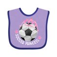 thumbnail image 1 of Inktastic Soccer Princess- Tiara Girls Baby Bib, 1 of 4