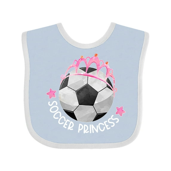 Inktastic Soccer Princess- Tiara Girls Baby Bib