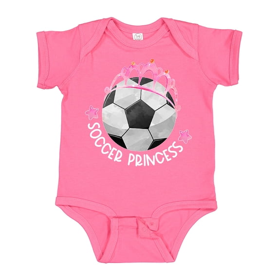 Inktastic Soccer Princess- Tiara Girls Baby Bodysuit