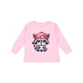 thumbnail image 1 of Inktastic Soccer Raccoon Girls Long Sleeve Toddler T-Shirt, 1 of 5