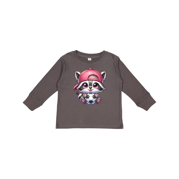 Inktastic Soccer Raccoon Girls Long Sleeve Toddler T-Shirt