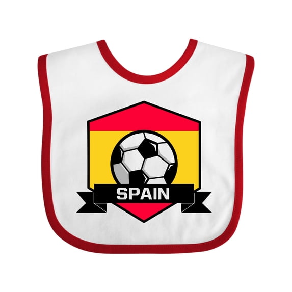 Inktastic Soccer Spain Flag Banner Boys or Girls Baby Bib