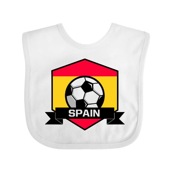 Inktastic Soccer Spain Flag Banner Boys or Girls Baby Bib
