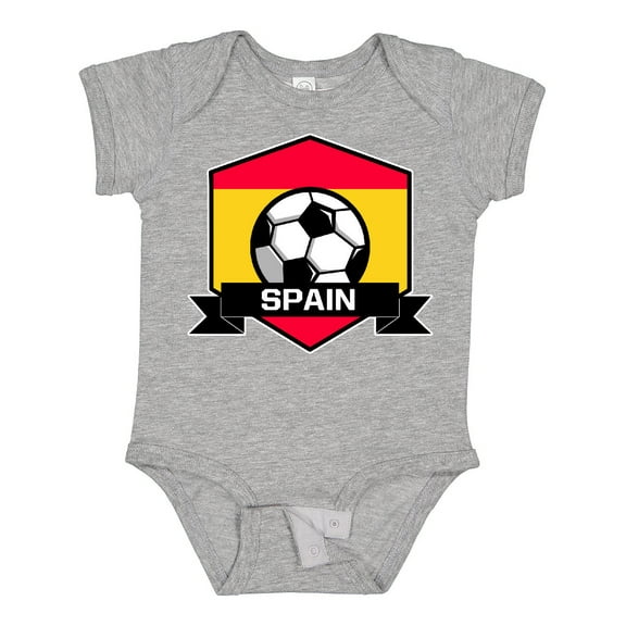 Inktastic Soccer Spain Flag Banner Boys or Girls Baby Bodysuit